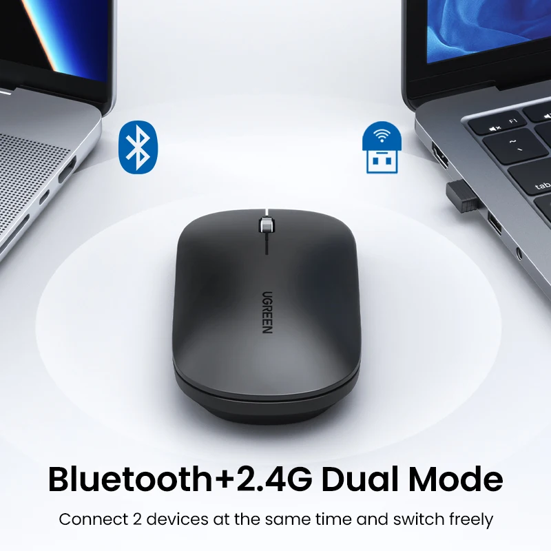 【NEW】UGREEN Mouse Wireless Bluetooth 5.0 2.4G Dual Mode Mouse 4000DPI Silent Mice For MacBook PC Tablet Laptop Mouse