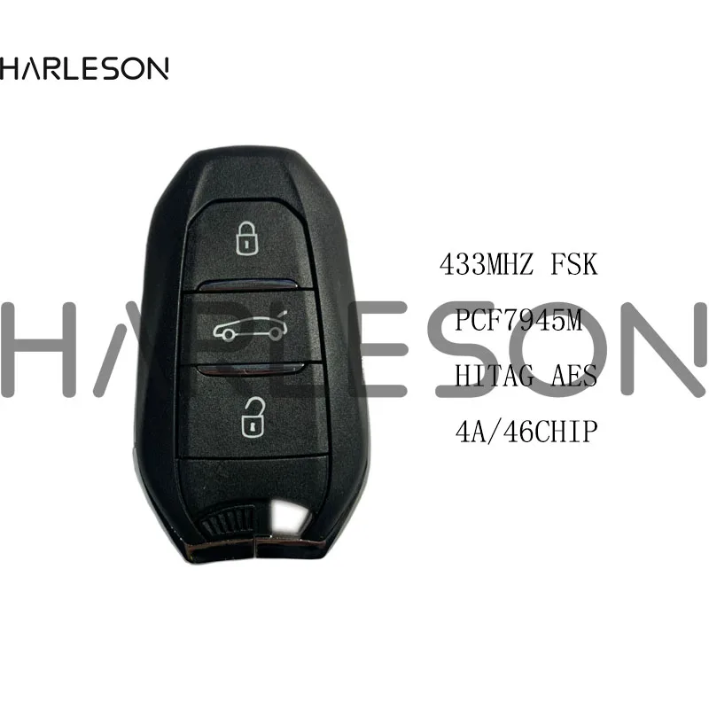 3 Buttons 4AChip Smart Car Key for Peugeot 208 301 308 508 3008 5008 Citroen C4 C4L 433MHz Car Remote Keyless Go Traveler Expert