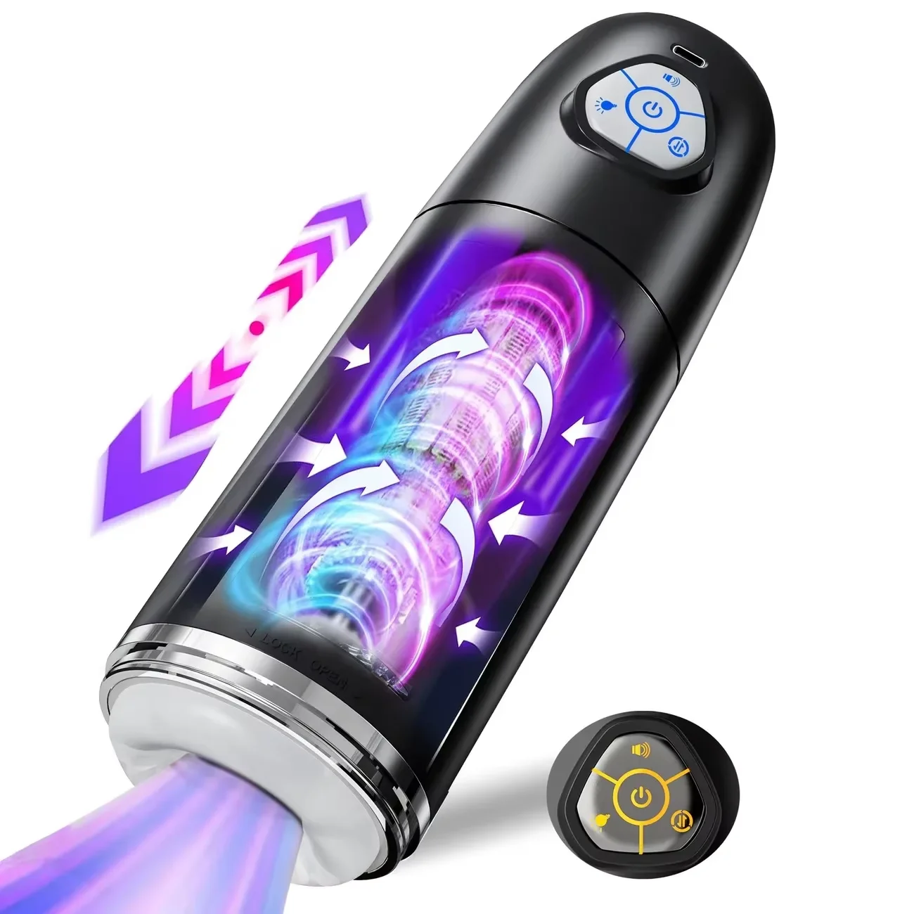 Automatic Male Masturbators Telescopic with 10 Thrusting & Rotating Penis Massager Penis Magnify Trainer Adult Sex Toys for Men