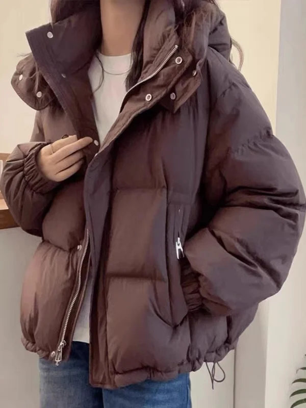 High Quality Thickened Hooded Short down Cotton Jacket for Autumn Winter Girls Good Quality Cotton Coat Warm Casual Outerwear