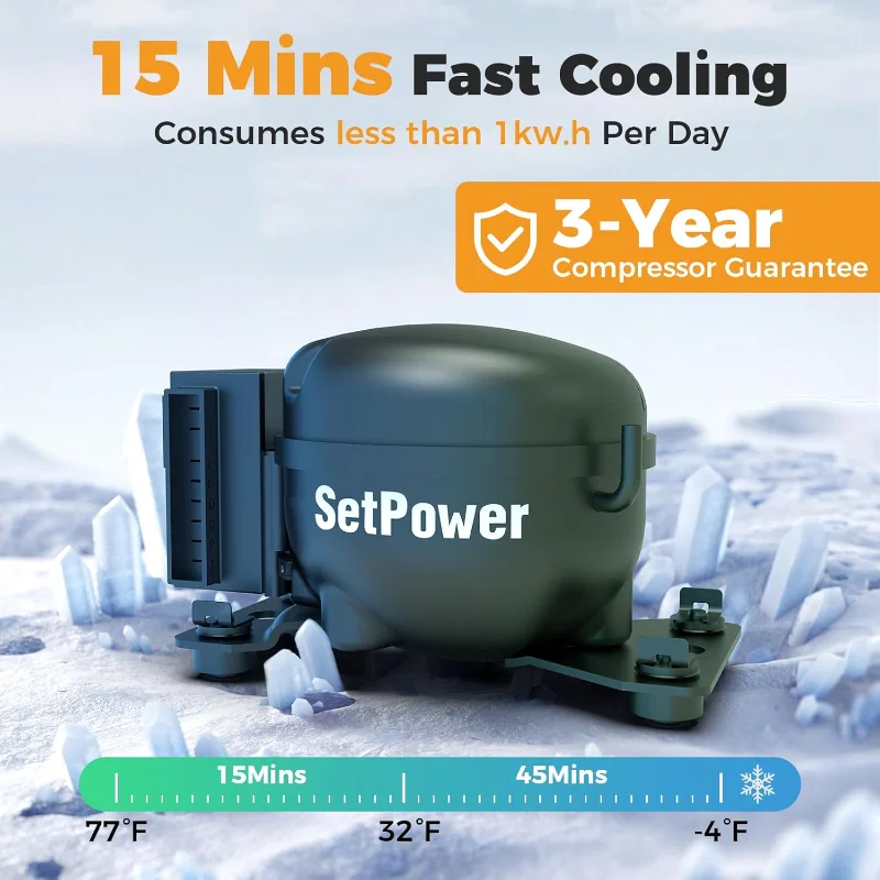 Setpower FC20 Portable 12v Refrigerator, -4℉-68℉ Fast Cooling Car Refrigerator, 20L/21Qt Car Fridge Portable Freezer with 12/24V