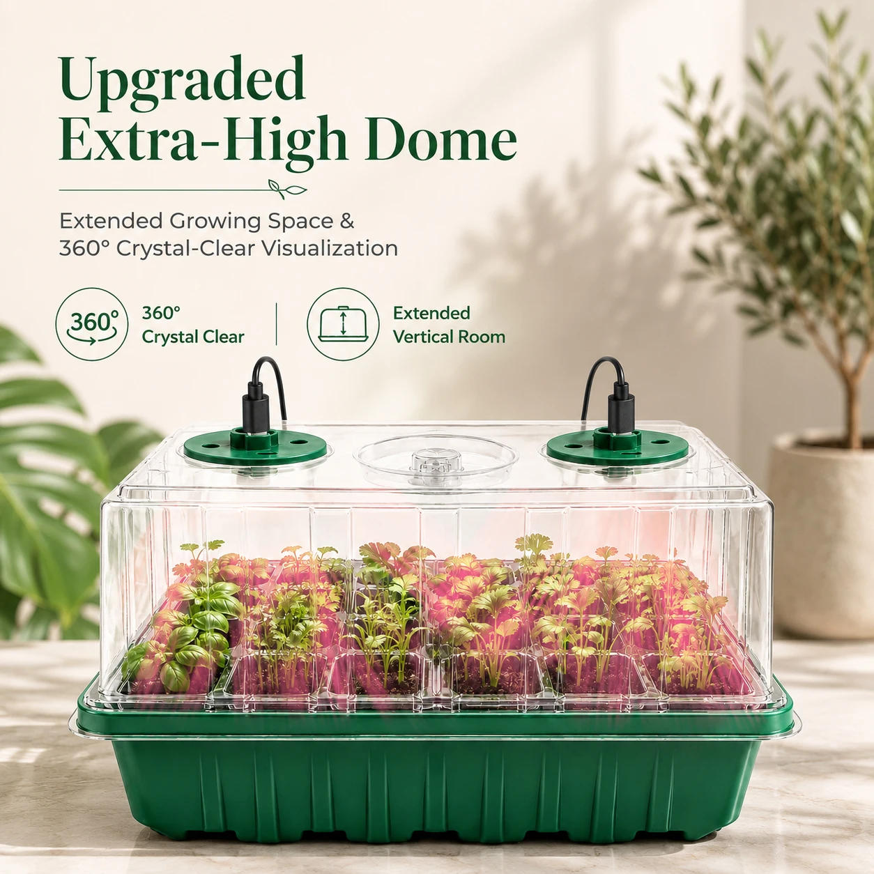 24セル種子スターターキット、8個のLED育成ライト、ドーム - Dome Propagation Kit のレビューと価格