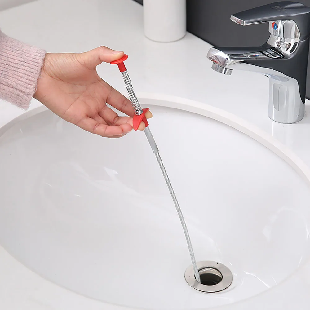 Bathroom Floor Drain Sewer Dredge Device Hair Catcher Kitchen Sink Pipeline Cleaning Hook Claw Spring Grip Cleaner Tool