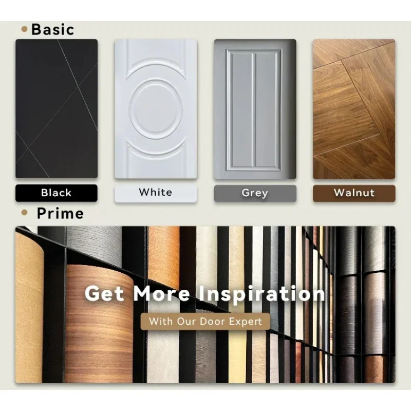 

(Luxury Residence) Walnut Black Modern Design Front Door Design Exterior Solid Wood Main Entrance Door with Double Side Edges
