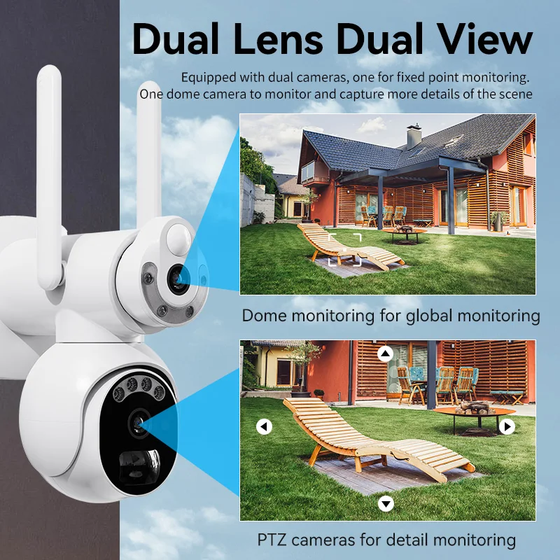 Imagem -05 - Sim Wifi Ptz Lente Dupla Câmera Solar de Segurança ao ar Livre sem Fio Gravação de Baixa Potência Rastreamento Humanóide Cor Visão Noturna 8mp 4g
