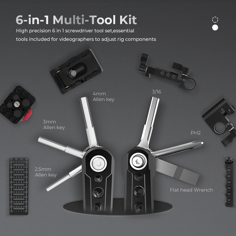 CAMVATE Strumenti funzionali pieghevoli 6 in 1 Set di strumenti tascabili universali per fotocamera DSLR con cacciaviti e chiavi