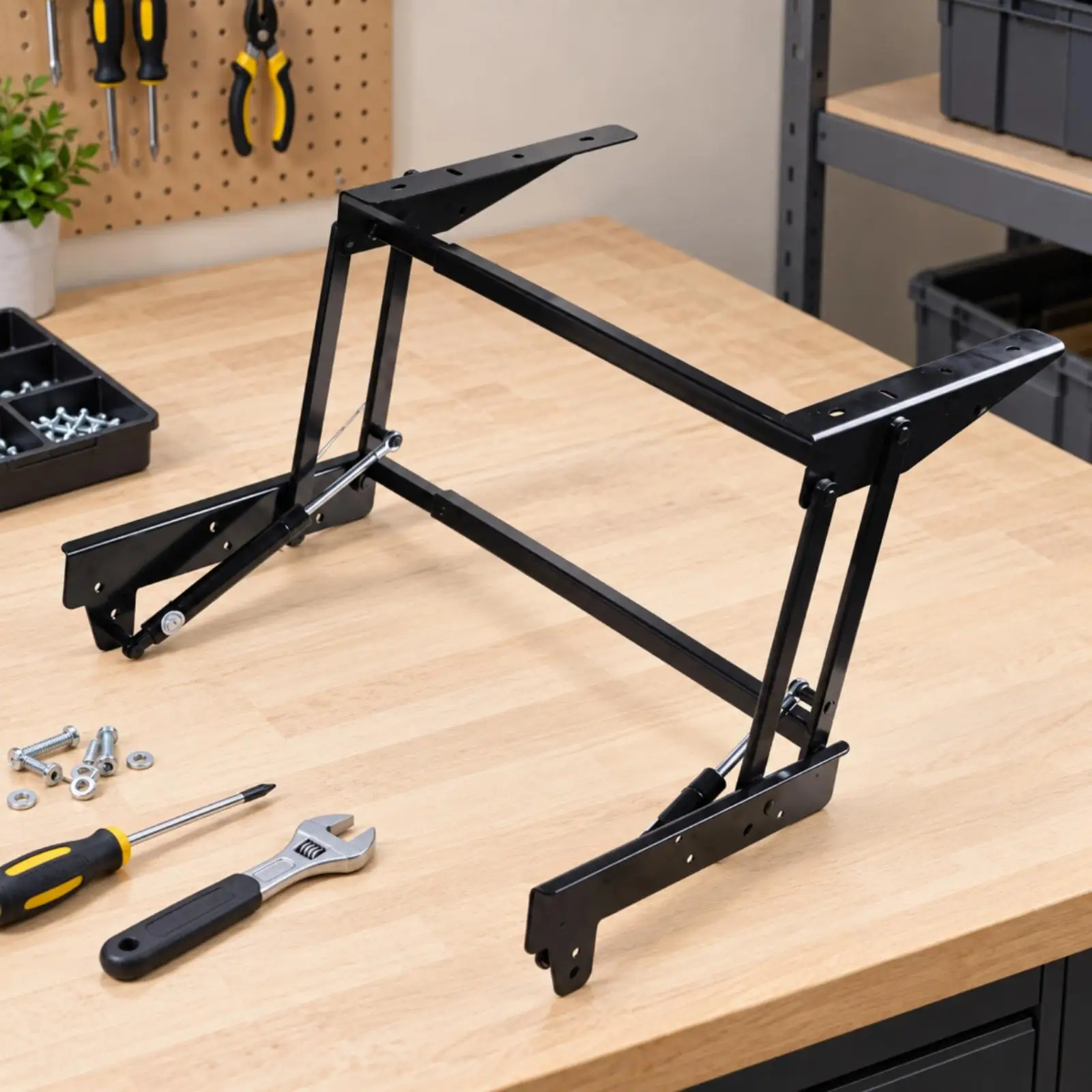 Height-Adjustable Table Frame with Gas Spring Adjustable Coffee Table Lift Frame Stable Furniture Hardware for Living Room