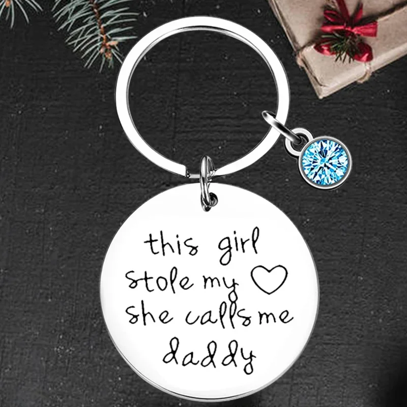 

Cute Father Daughter Keychain Pendant Father’s Day Gifts Key Chains This Girl She Stole My Heart She Calls me Daddy