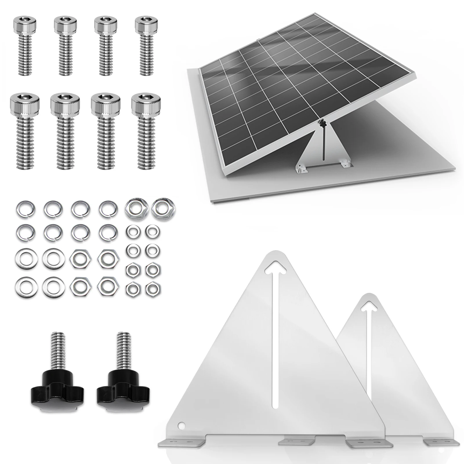 Verstellbare Solarmodul-Halterungen, Solarmodul-Montage-Kit Halterung für Jede Flache Oberfläche für Wohnmobile, Dächer, Boote