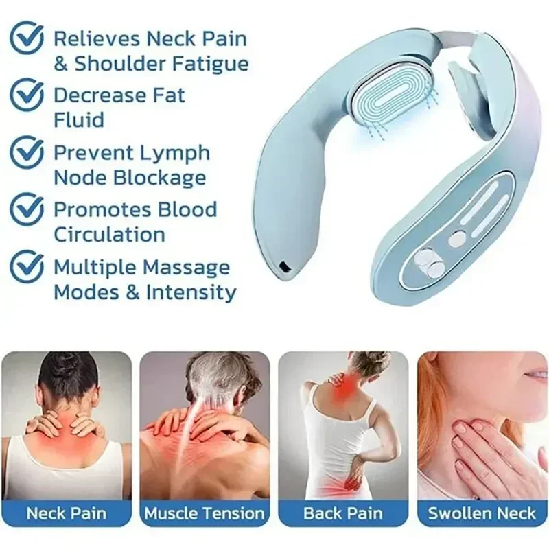 Smart Electric Neck Massager Relax shoulders  neck Relieve muscle pressure neck vibration massager health care portable