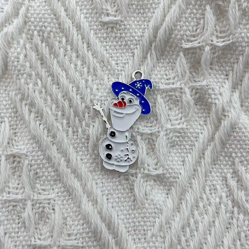 10pcs Cartoon Snowman Enamel Charms Pendant Smiling cute Snowman Metal Charms DIY Bracelet Earrings For Jewelry Accessories