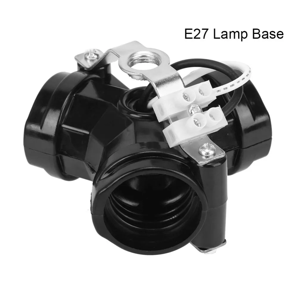 2Pcs Bakelite E27 Lamp Base Holder Black Phenolic Three-pronged Lamp Holder Silver Light Bulb Socket Splitters Electrician