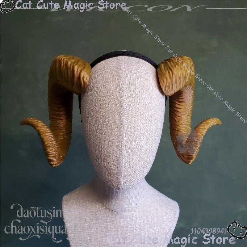 Game BG3 Furry Animal Furrsuit Cosplay Ram Horns 3D Polylactic Headwear Accessories Headband Halloween Woman Man Party Outfit - view 4