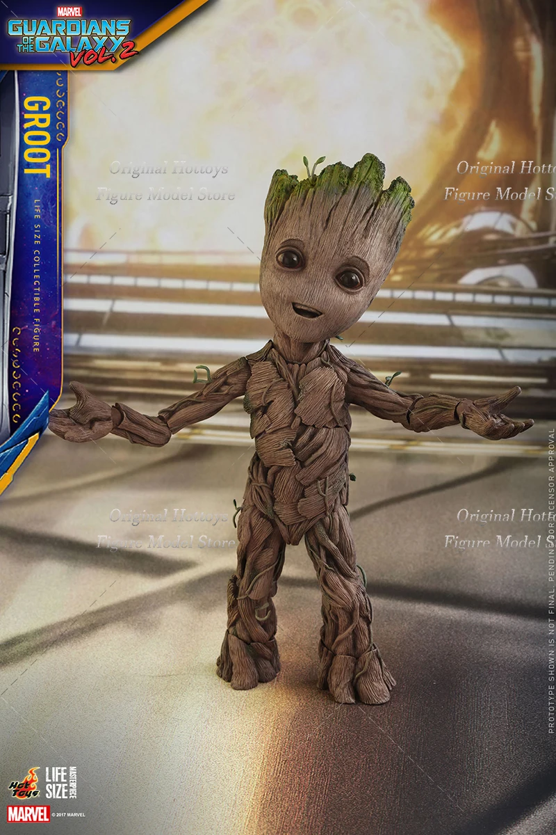 HOTTOYS HT LMS004 1/1 Soldier Groot Guardians Of The Galaxy Little Tree Man Full Set About 26cm Action Figure Doll Gifts