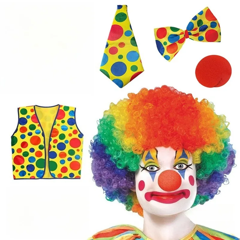

5pcs/set Jester Dress Up Costume Set Party Supplies Carnival Masquerade Stage Performance Decorations Props