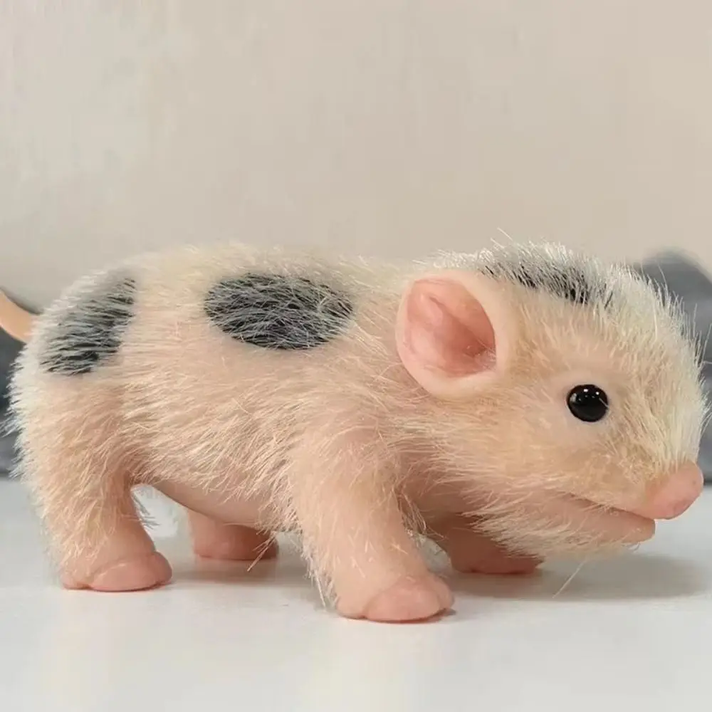 

Silicone Cartoon Simulation Pig Figurine Micro Farm Collection Hairy Pig Miniaturas Ornament Statue Jewelry Piggy Squeezing Game