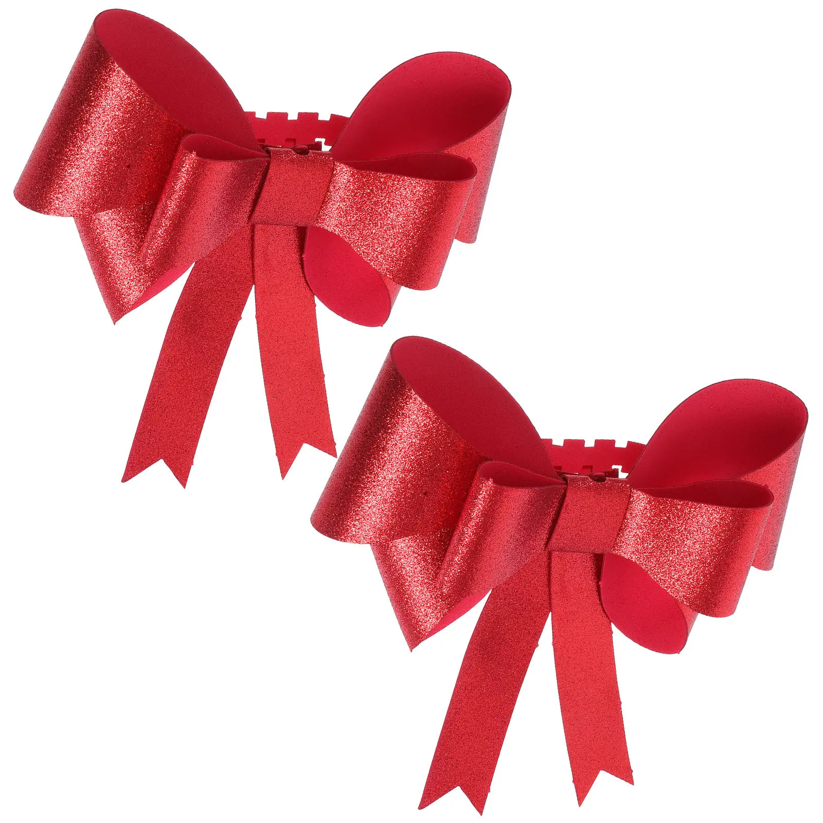 2Pcs Bowknot Curtain Tiebacks Red Ribbon Large Decorative Curtain Buckle for Wedding Holiday Tree Drapery Holdbacks Indoor
