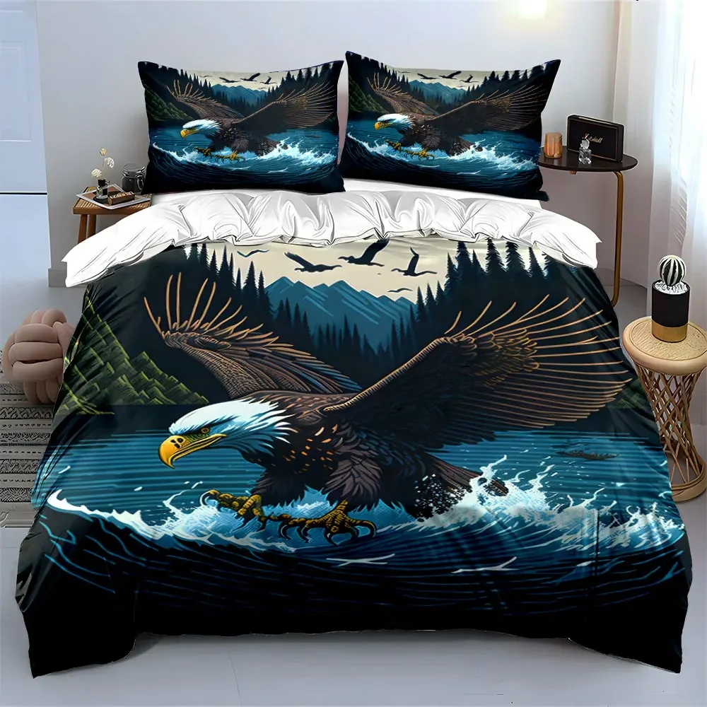 Eagle Wildlife Art Three-Piece Set Multiple sizes kid's and adults' bedroom Exquisite 3PC bedding set, gift