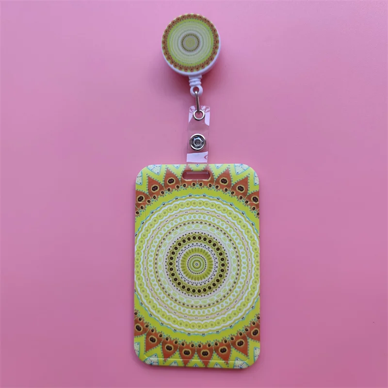 Mandala Ausziehbarer Kartenhalter mit Schnalle für Damen, Geschäfts-Ausweisklammer, Kartenhalter für Mädchen, Ärzte, Krankenschwestern, Ausweishalter – Detail 13