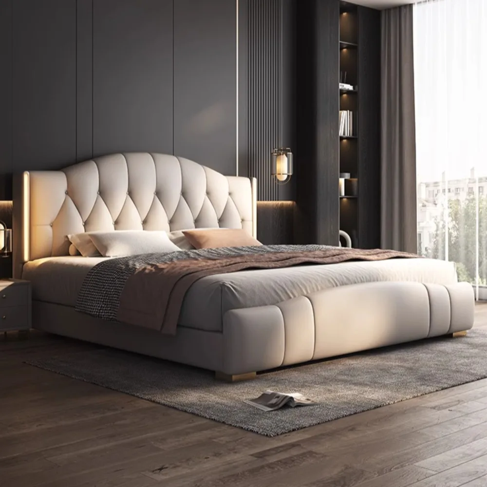 

Storage Drawers Bed Queen Size Luxury Metal Two Persons Bed Frame Modern Muebles Para El Hogar Home Furniture Decoraction