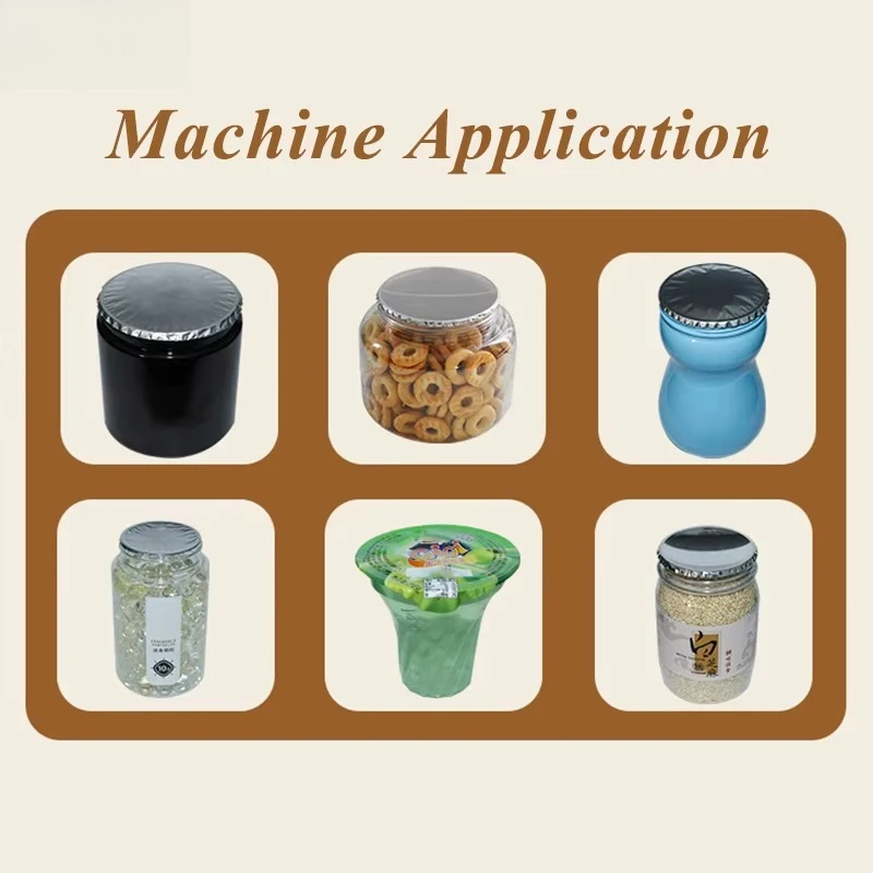 Automatic Sealing Cup Machine Yogurt Cup Glass Bottle Bucket Bowl Barrel Food Tray Foil Cap Pe Heat Sealing Machine