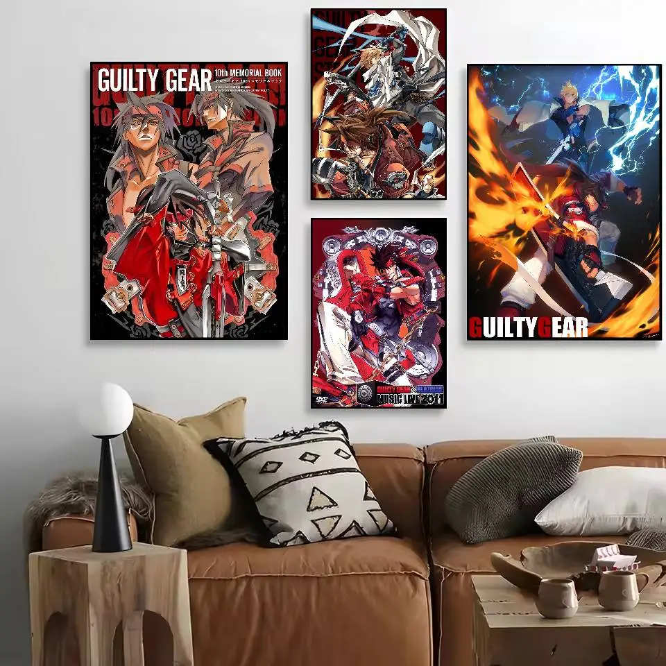 G-Guilty Gear Anime Poster HD Art Sticky Wall Waterproof Home Living Room Bedroom Bar Aesthetic Decoration
