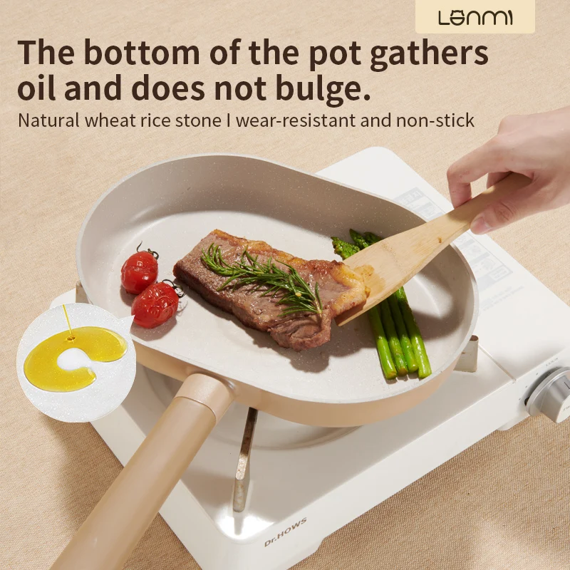 

LAN MI "Maifan Stone household flat-bottom non-stick frying pan, suitable for cooking steaks and stir-frying