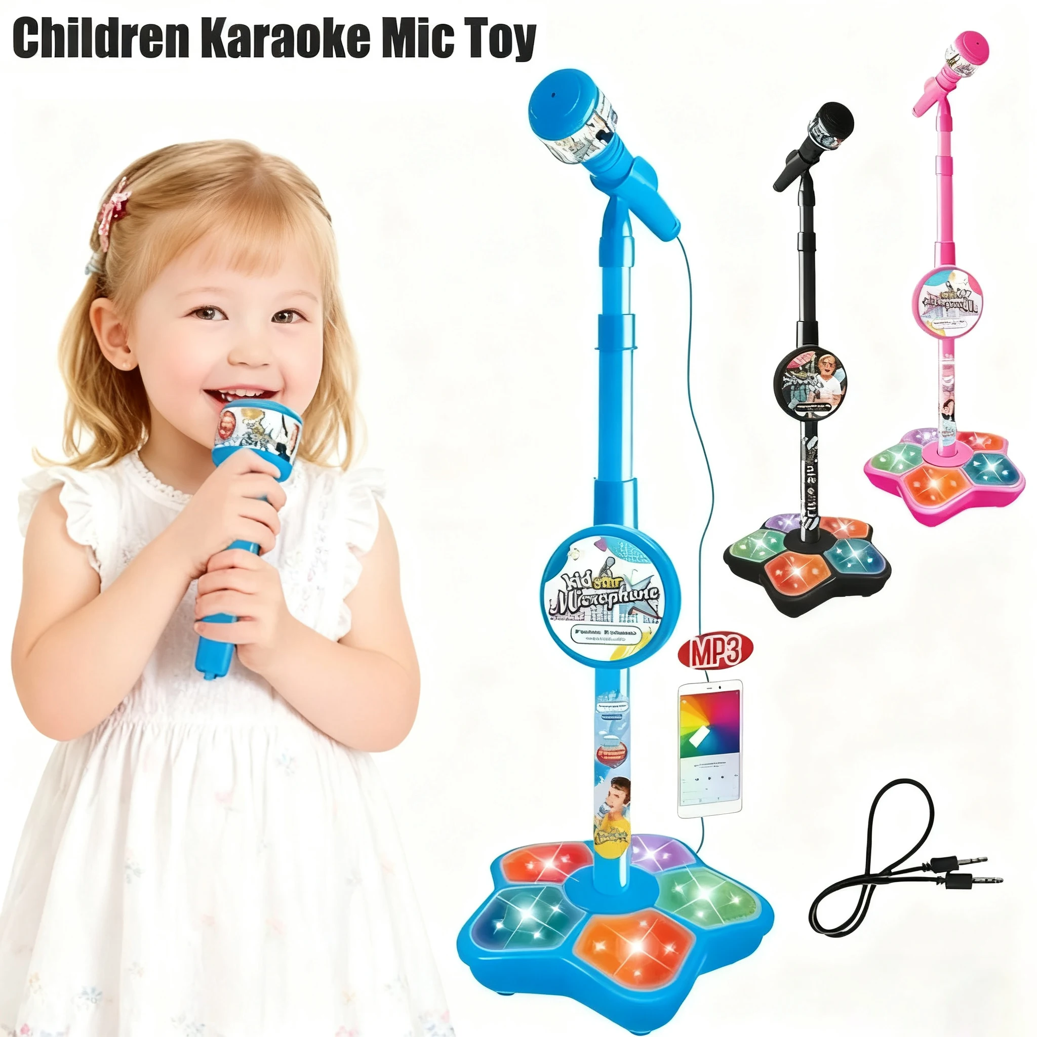 

Детская подставка для микрофона, игрушка, портативная детская электронная караоке-машина, вечерние караоке-подставка для микрофона, детский рождественский подарок на Новый год