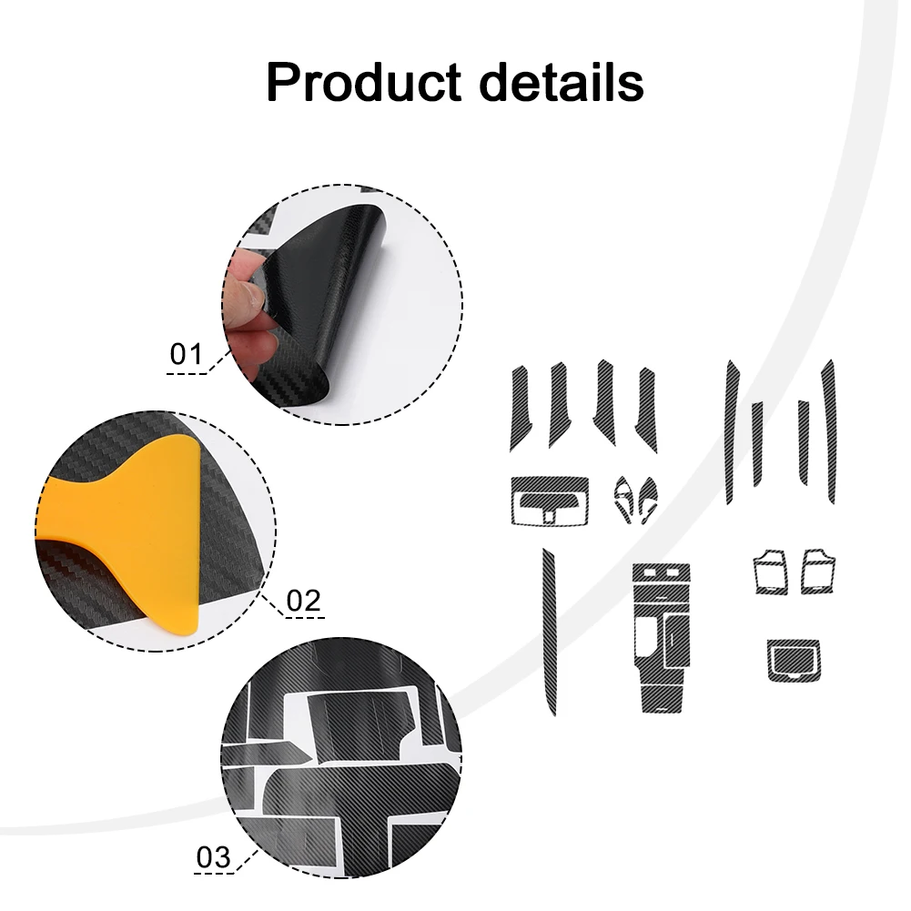 

Trim Car Stickers Interior Kits 1 Set 3D Carbon Fiber Carbon Fiber Decoration For Left-handed Driving Waterproof
