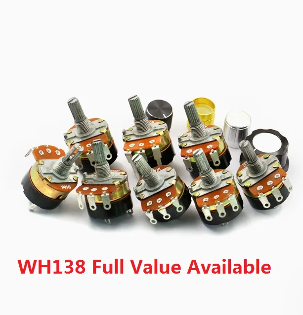 5 قطعة WH138-1 B20K B50K B100K B250K B500K B1K B5K B10K الجهد 10K 1K 5K 20K 50K 100K 250K 500K مع التبديل الجهد