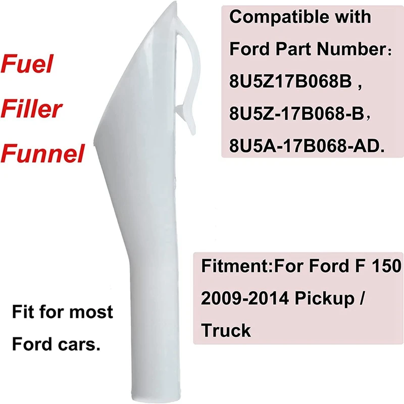 8U5A-17B068-AD Fuel Filler Funnel For Ford Focus F150 Mercury Lincoln, Fuel Tank Filler Neck Sleeve - 2 Pack