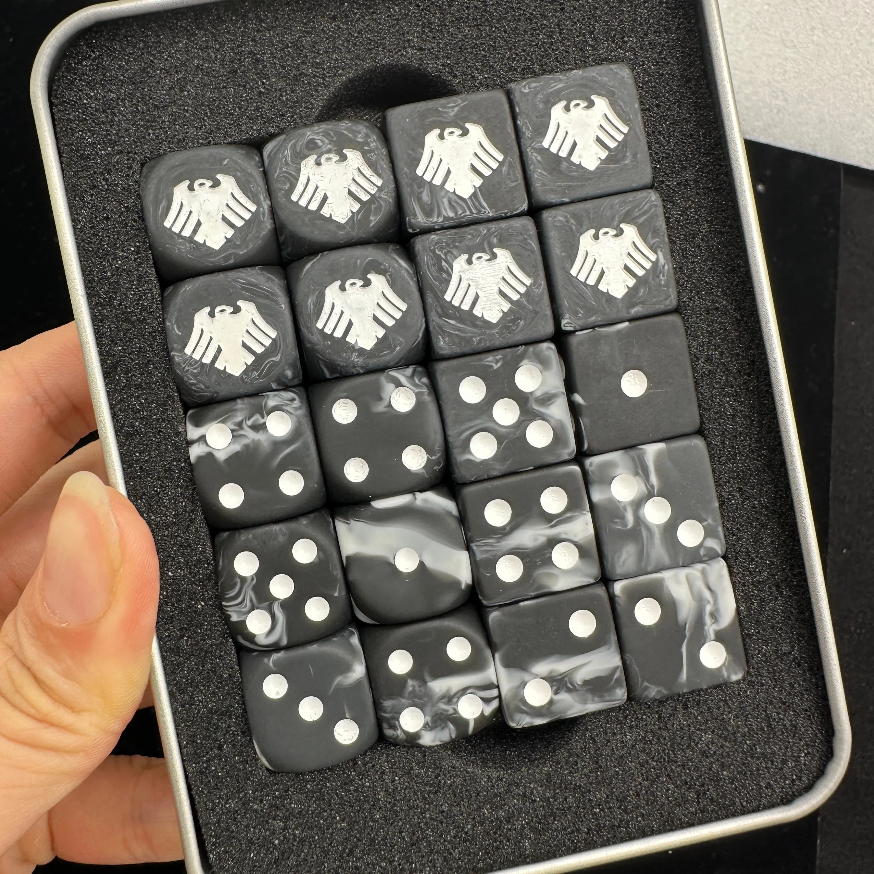 Raven Guard 40k 500 styles dice, game-specific dice, squad game army dice