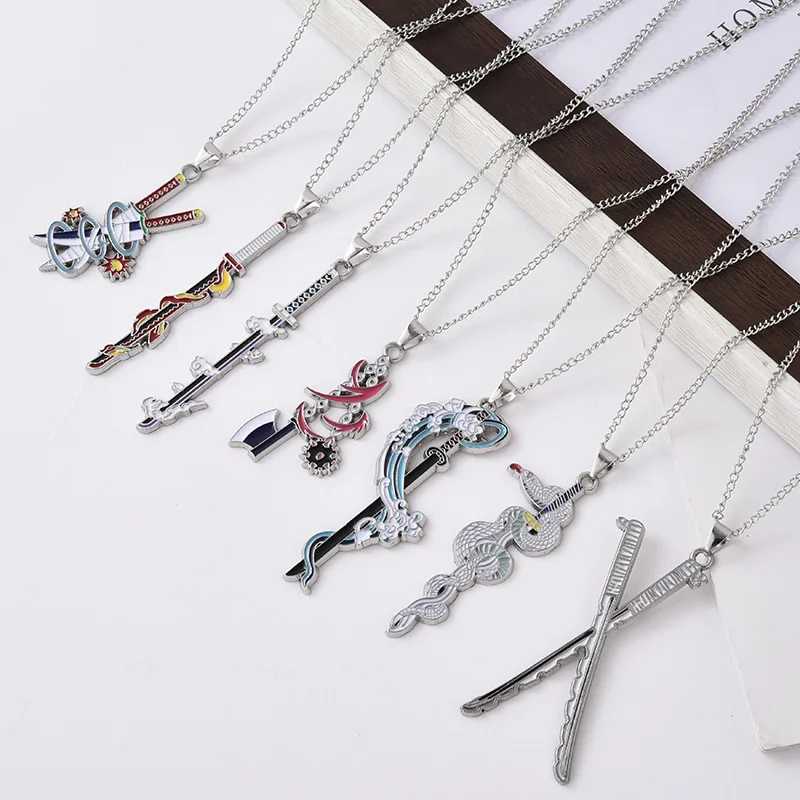 Anime Demon Slayer Necklace Enamel Kimetsu no Yaiba Pendant  Choker Fans Cosplay Souvenir charms stainless steel jewelry Gift