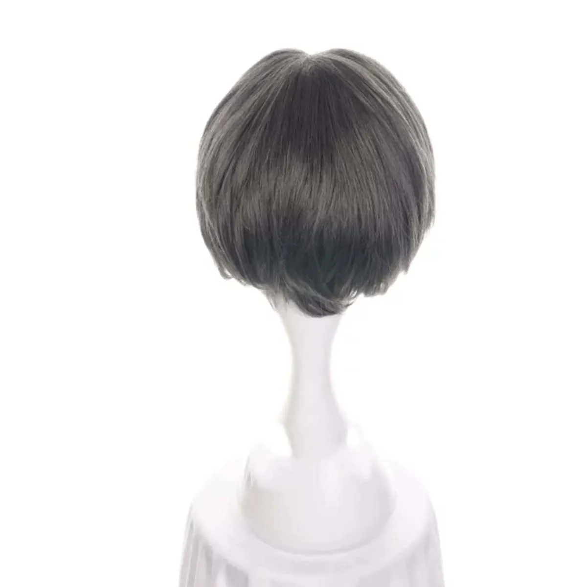 Men Game Gyakuten Saiban Miles Edgeworth Cosplay Short Gray Heat Resistant Synthetic Hair Wig