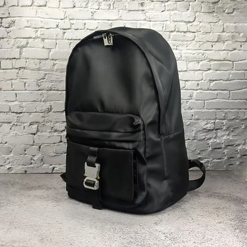 

1017 9SM ALYX Backpacks Buckle Closure Nylon High Capacity Computer Bag 1:1 Best Quality Alyx Black Function Package