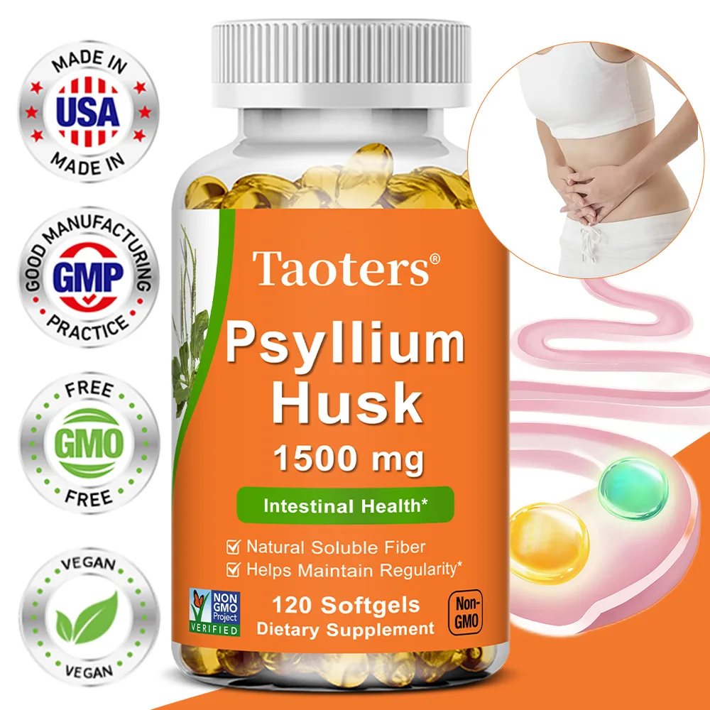 Psyllium Husk Capsules - Supports Intestinal and Digestive Health, Improves Absorption, Enhances Cellular Energy, Non-GMO