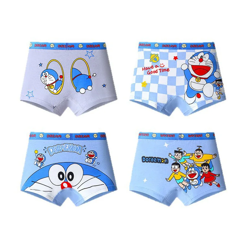 Doraemon underwear creative high-value animation cartoon printing student cotton sweat-absorbent breathable boxer shorts 4 Pack view 6