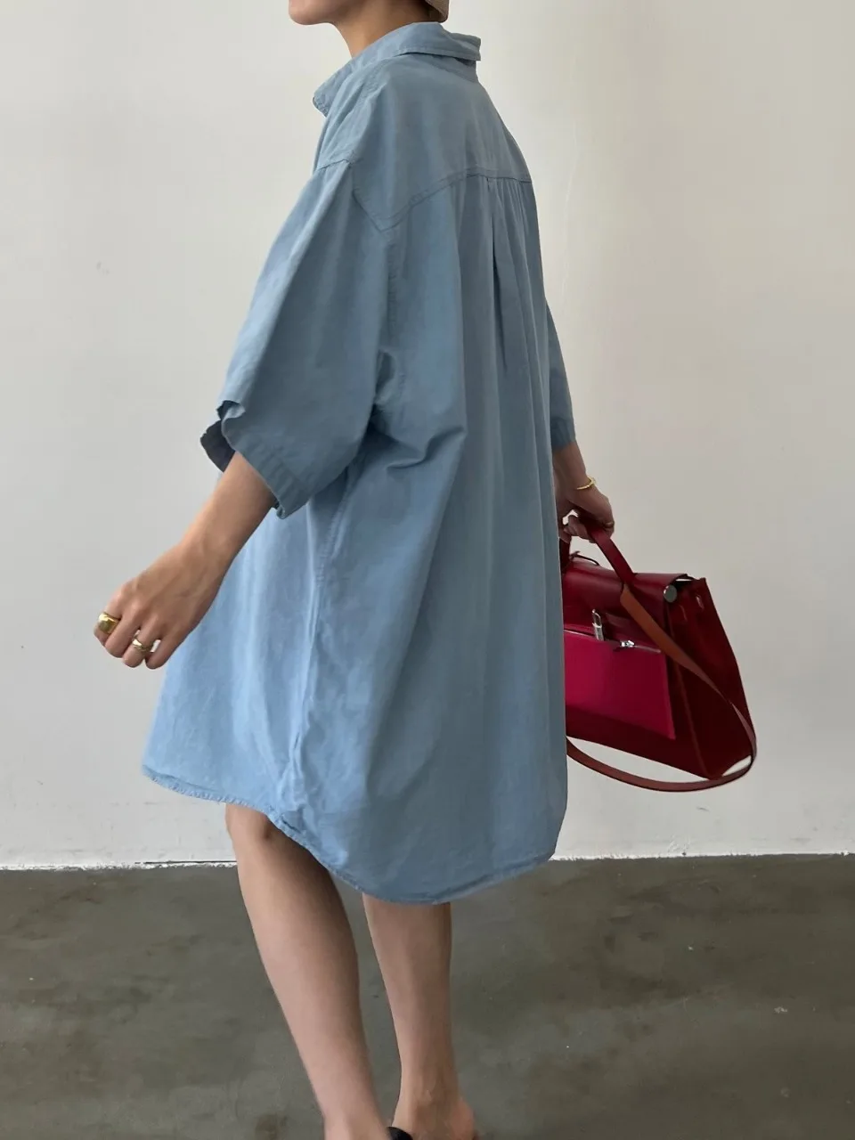 Laid-ba Sle Single Button ort Sve Denim irt zomer nieuwe retro losse asymmetrische top voor jonge vrouwen