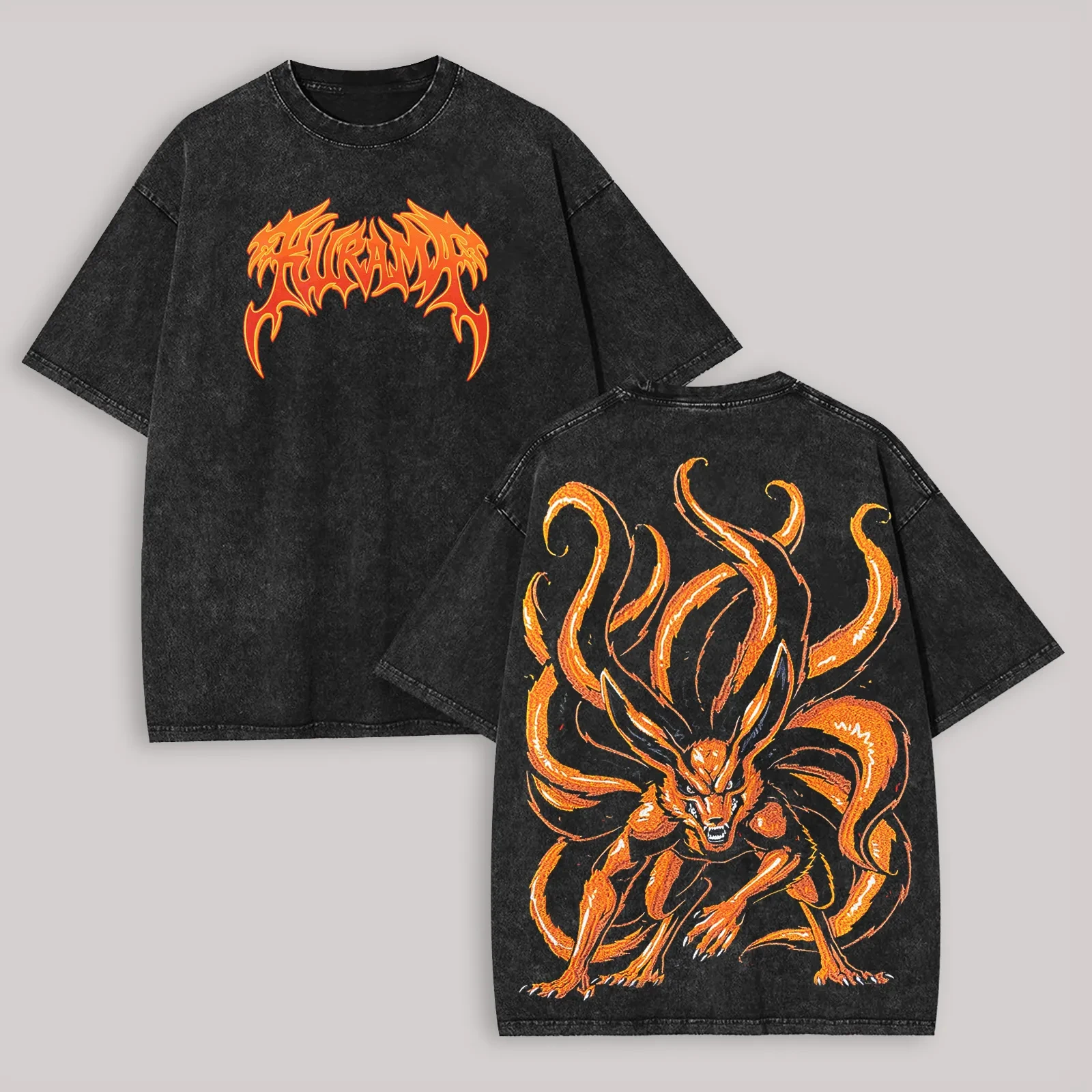 

Футболка Naruto Kurama Nine Tails, винтажная, с эффектом кислотной стирки, уличная одежда, оверсайз, ретро, с аниме-графикой, мужская, хлопковая, верхняя одежда