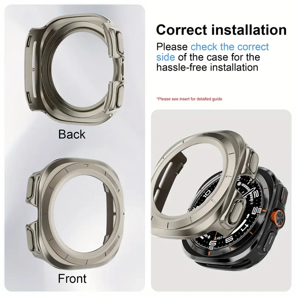 Case for Samsung Galaxy Watch Ultra 47mm smartwatch accessories Screen Protector Hard PC Bumper Frame Galaxy Watch 7 ultra Cover