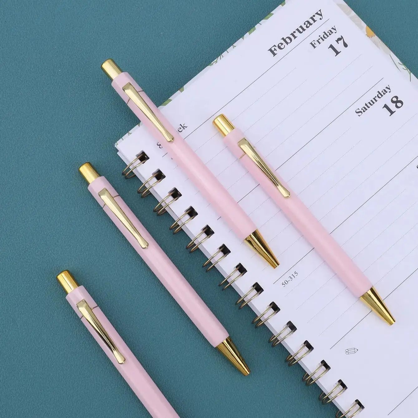 

Набор из 4 шариковых ручек с гладким письмом, шестигранная металлическая ручка, цвета золото и розовое золото, для подписи и тренировки письма, подарок для студентов и офиса