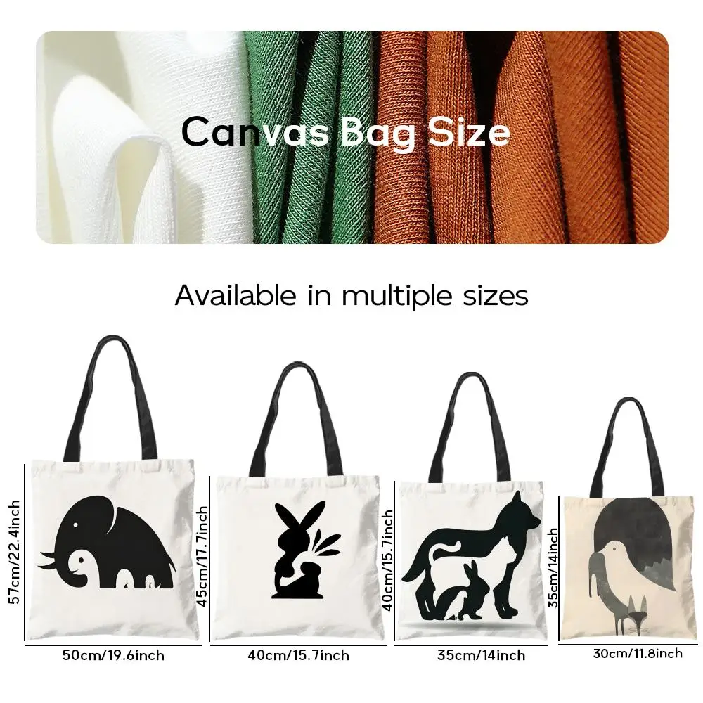 Storage Bags Shopping Grocery Reusable School Girl Gift Tote Bag for Women Aesthetic Twin Impression Color Pattern