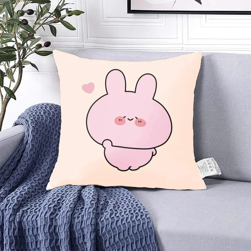 1pc Lovely Cartton Cushion Cover Asamimichan Print Soft Pillowcase for Home Living Room Bedroom Decoration Nap Companion Office