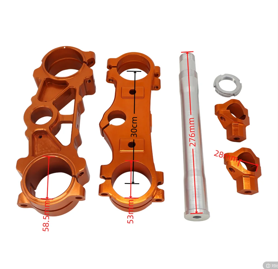 Forged 7075 Aluminum Triple Tree Clamp 53/58.5mm 192mm Specification Motorcycle Front Fork Triple Clamp Accessory