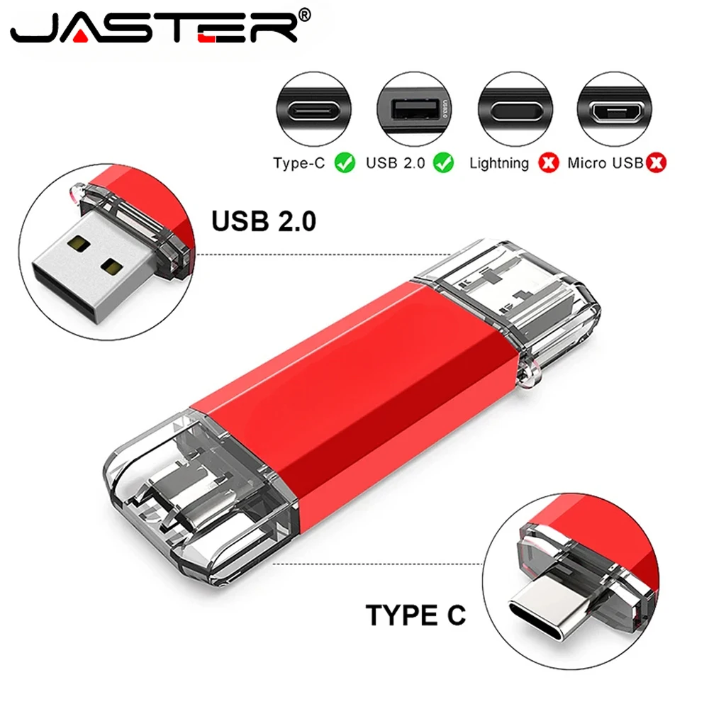 

Флэш-накопители Type-C USB 2.0, 128 ГБ, флэш-накопитель 2 в 1, 64 ГБ, 32 ГБ, 16 ГБ, высокоскоростной многофункциональный U-диск для смартфона