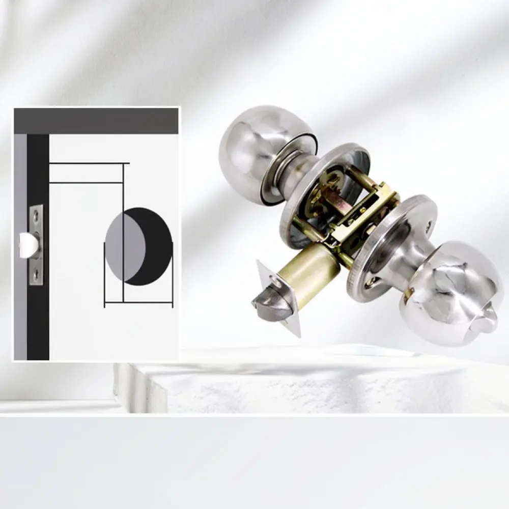 Durable Stainless Steel Door Lock For Gurui Round Knob Hardware Privacy Handle Bathroom Kitchen Interior Access