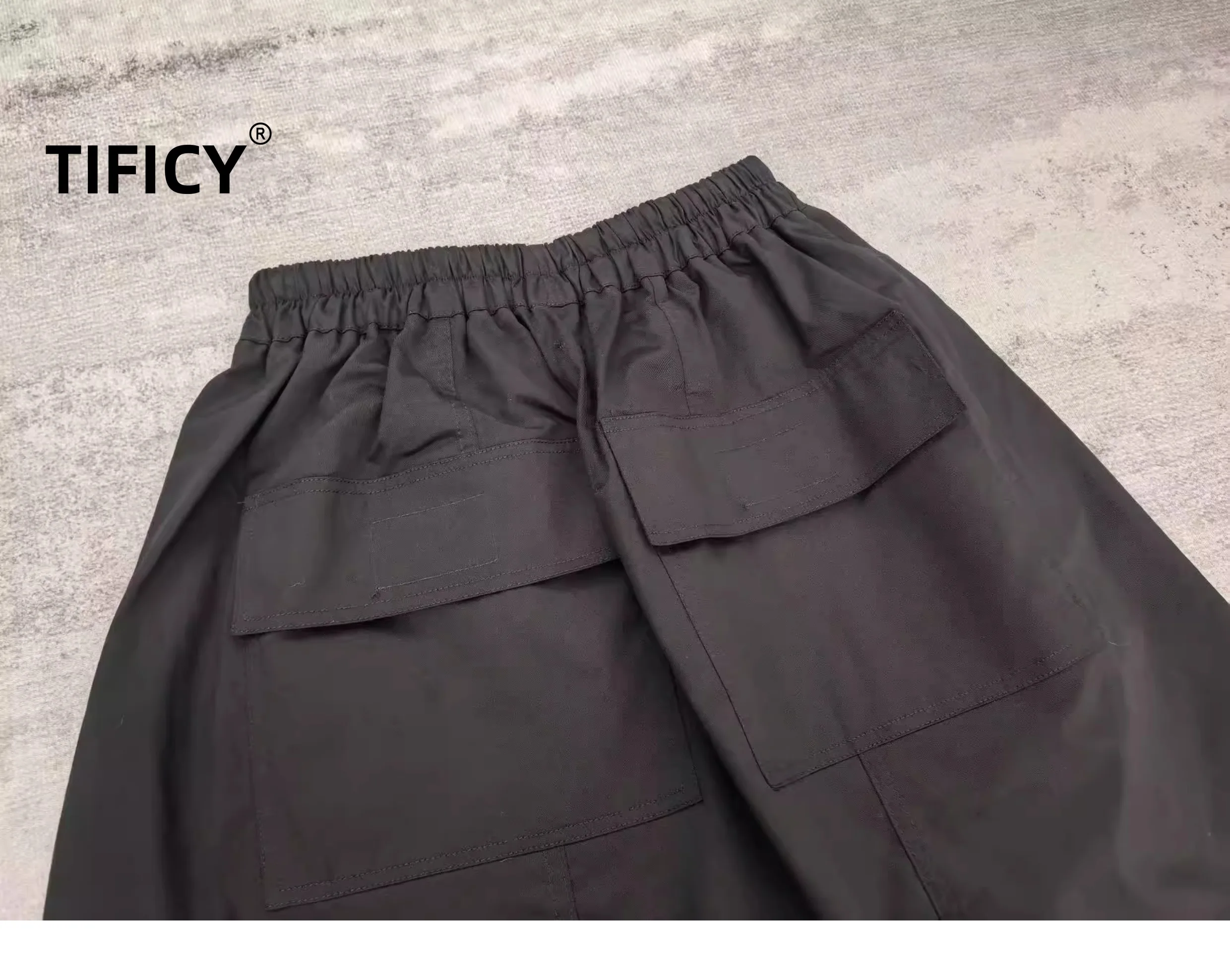 High Street Shorts Men's RO Dark Style Double-layer Versatile All Season Hanging Crotch Harlan Shorts Cropped Pants