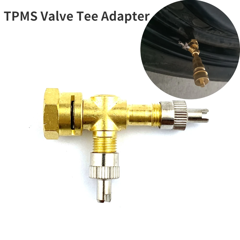 TPMS Valve Tee Adapter Debugging Car Tire Accessories Tyre Bleed Valves for Car Truck Motorcycle Cycling Accessories