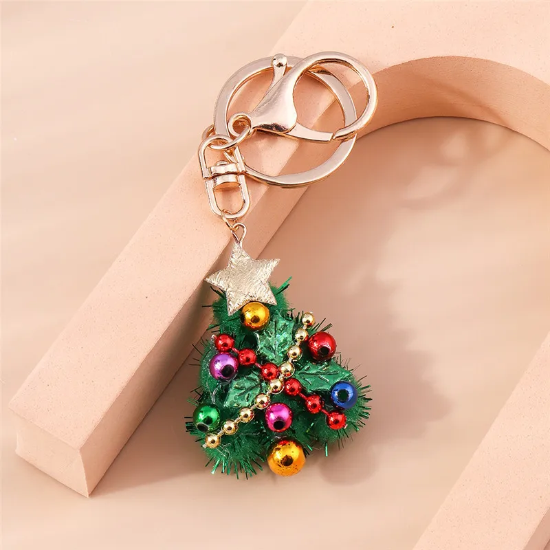Leslie Bestseller Frohe Weihnachten Schlüsselanhänger Modischer Flauschiger Weihnachtsbaum-Schlüsselanhänger Handtaschenanhänger Neujahrs-Schmuckgeschenke – Detail 3