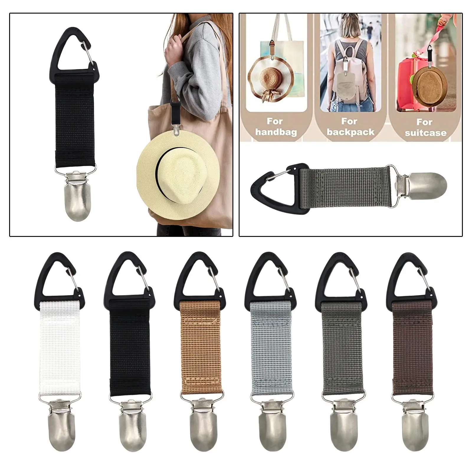 

Hat Clip for Travel Bags Duckbill Hat Clip Multifunctional Canvas Portable Cap